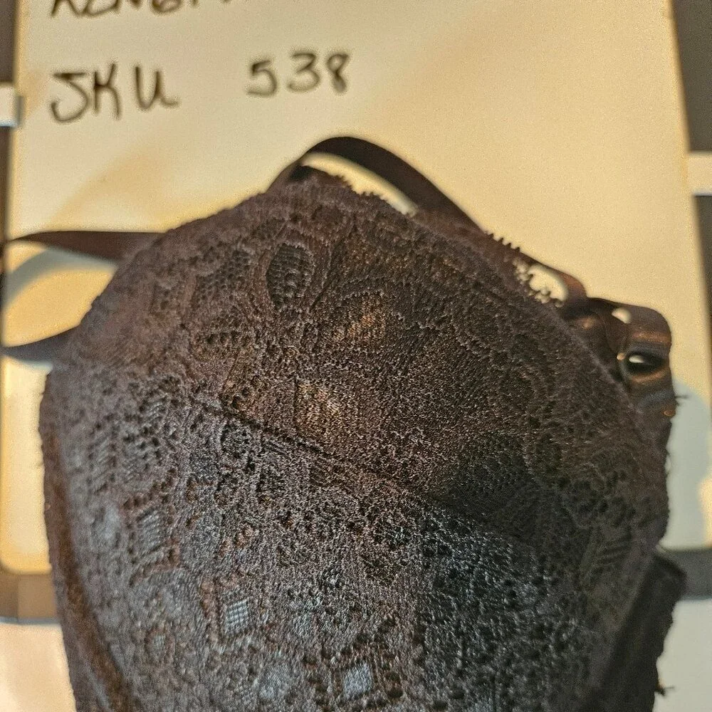 Adrienne Vittadini Studio Black Lace Underwire Push‎ Up Bra 36B Nylon/Spandex